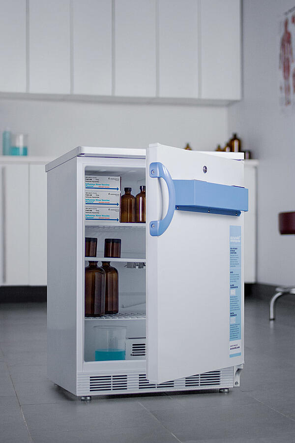 Summit FF7LBIMED2 Built-In Undercounter Auto Defrost Medical/Scientific All-Refrigerator With Front Control Panel Equipped With A Digital Thermostat And Nist Calibrated Thermometer/Alarm; Includes Front Lock, Hospital Grade Cord, And Internal Fan