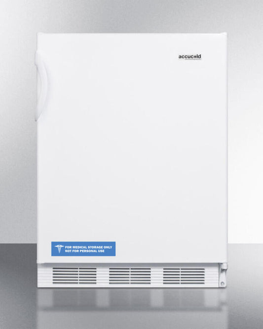 Summit AL650BI Built-In Undercounter Ada Compliant Refrigerator-Freezer For General Purpose Use, With Dual Evaporator Cooling, Cycle Defrost, And White Exterior
