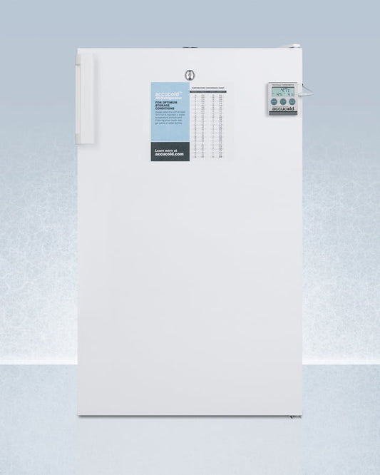 Summit FF511L7PLUS2 Commercially Listed 20" Wide Counter Height All-Refrigerator, Auto Defrost With An Internal Fan, Thermometer, And Lock