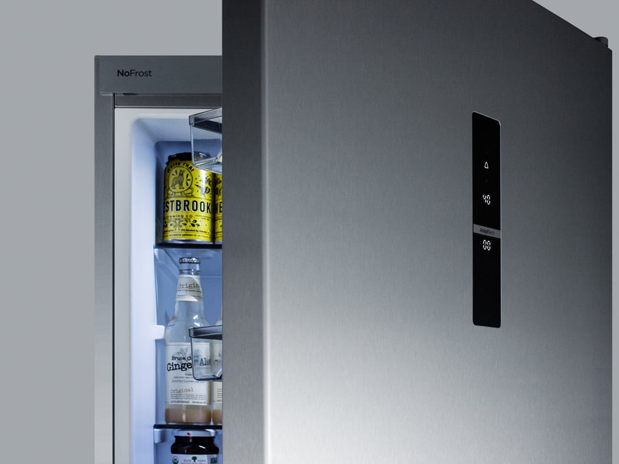 Summit FFBF181ESIM 24" Wide Bottom Freezer Refrigerator With Icemaker