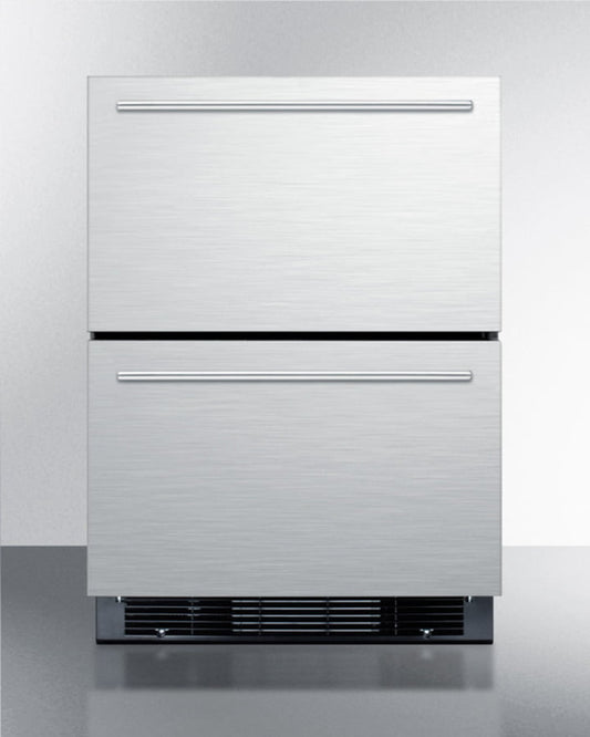 Summit SPRF2D5IM 24" Wide 2-Drawer Refrigerator-Freezer With Icemaker