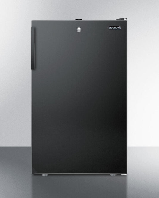 Summit FF521BLBIADA Ada Compliant 20" Wide Built-In Undercounter All-Refrigerator For General Purpose Use, Auto Defrost With A Lock And Black Finish