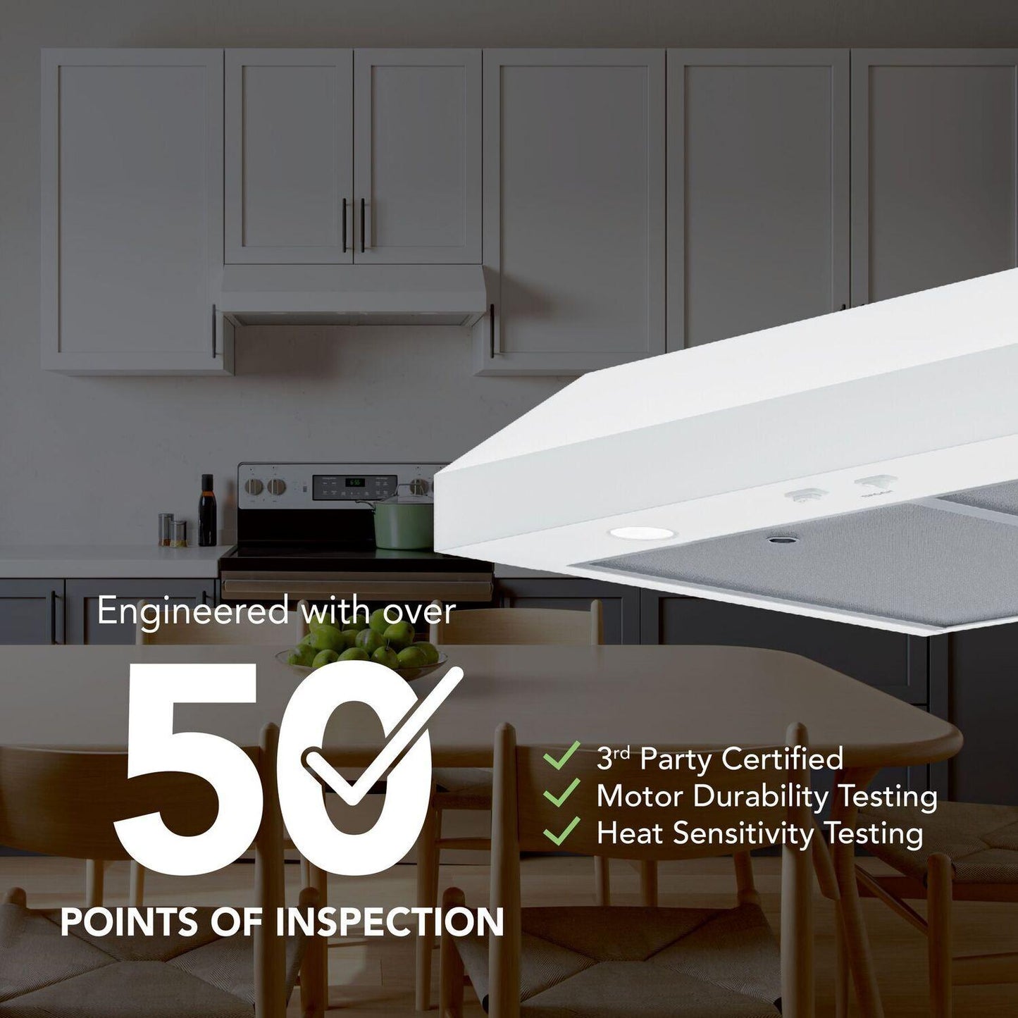 Broan GLA1303WW Broan-Nutone 30-Inch Under Cabinet Range Hood, Energy Star, 350 Max Blower Cfm, White