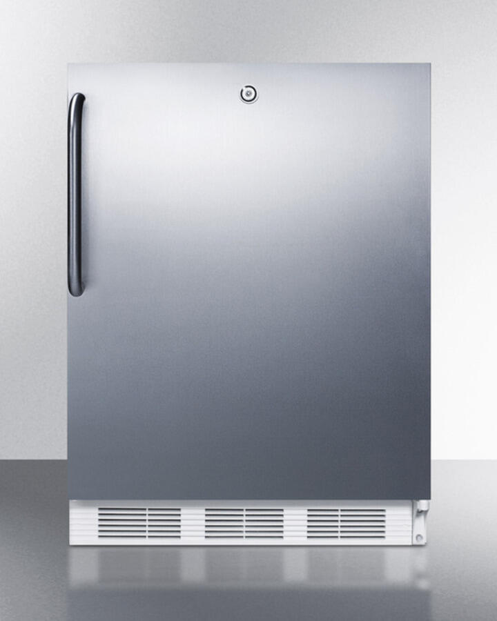Summit AL650LCSS Built-In Undercounter Ada Compliant Refrigerator-Freezer For General Purpose Use, W/Dual Evaporator Cooling, Cycle Defrost, Lock, And Ss Exterior