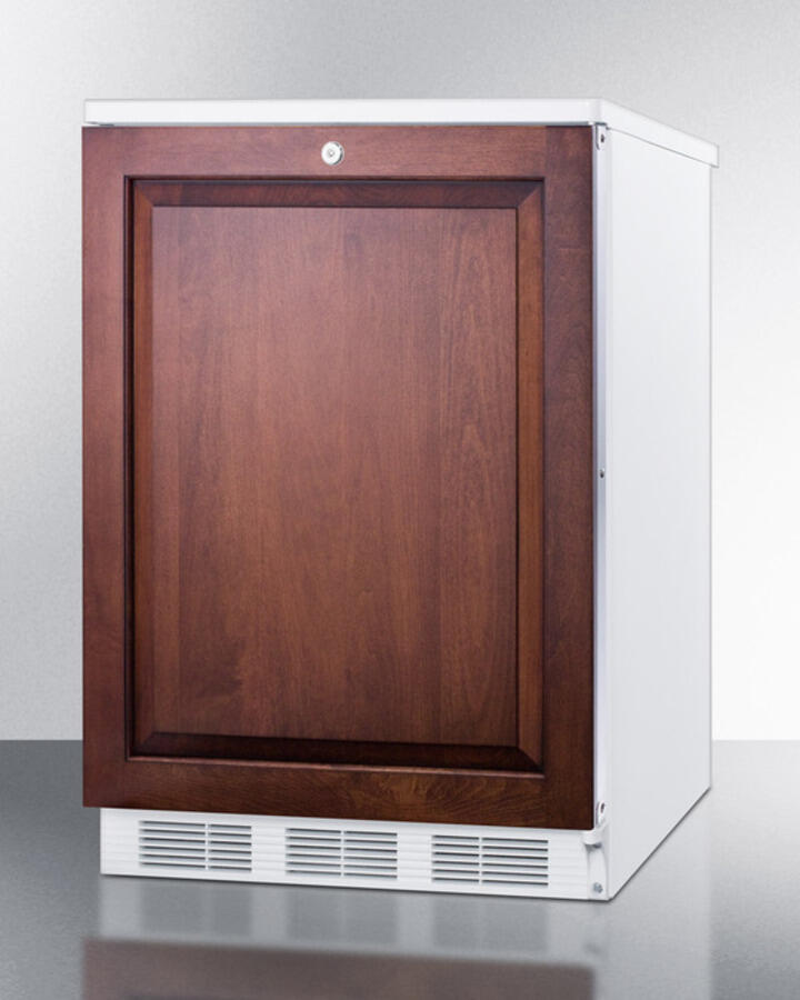 Summit FF7LBIIF Commercially Listed Built-In Undercounter All-Refrigerator For General Purpose Use, Auto Defrost W/Lock, Integrated Frame For Overlay Panels, White Cabinet