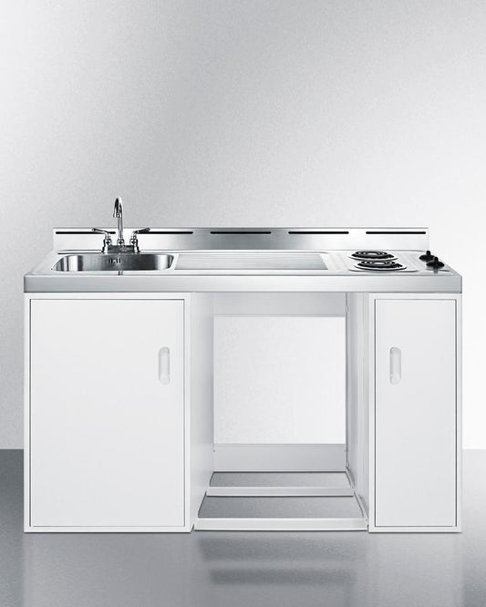 Summit C60ELNR 60" Wide All-In-One Kitchenette (Refrigerator Not Included)