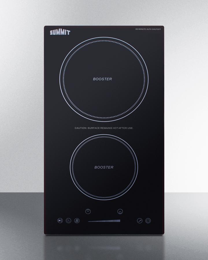 Summit SINCH230V2B 12" Wide 208-240V 2-Zone Induction Cooktop Induction Cooktop With Safety Shutoff