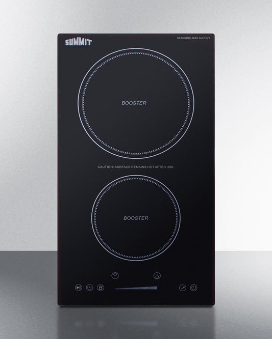 Summit SINCH230V2B 12" Wide 208-240V 2-Zone Induction Cooktop Induction Cooktop With Safety Shutoff