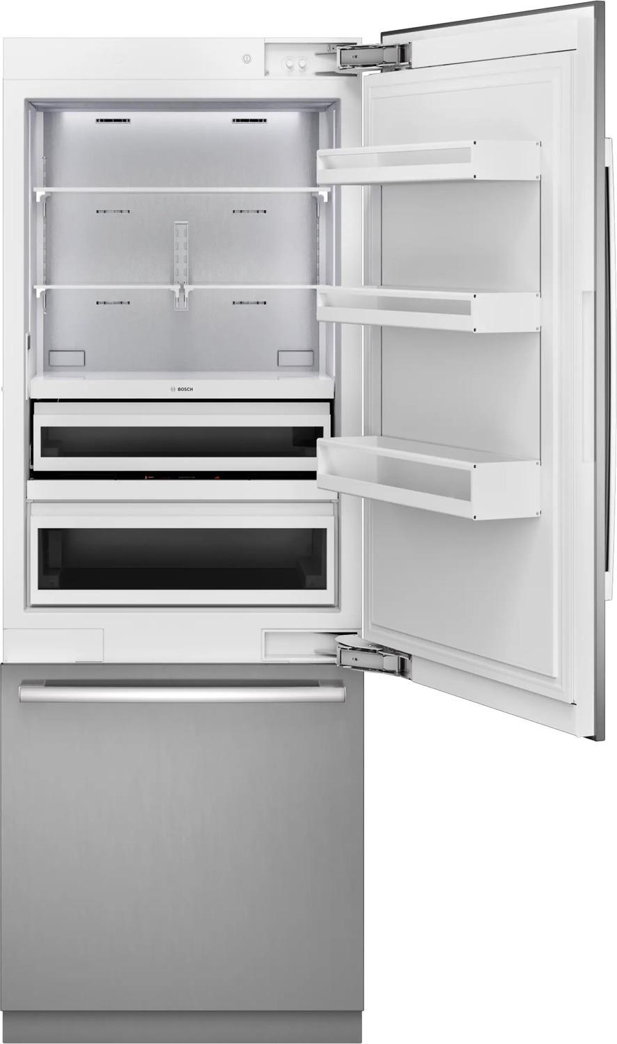 Bosch B30BB130SS Benchmark®, Vario Built-In Fridge-Freezer With Freezer At Bottom, 30'', Soft Close Flat Hinge