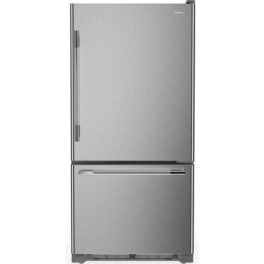 Kitchenaid KRBR130SPS 19 Cu. Ft. 30-Inch Width Full Depth Non Dispense Bottom Mount Refrigerator