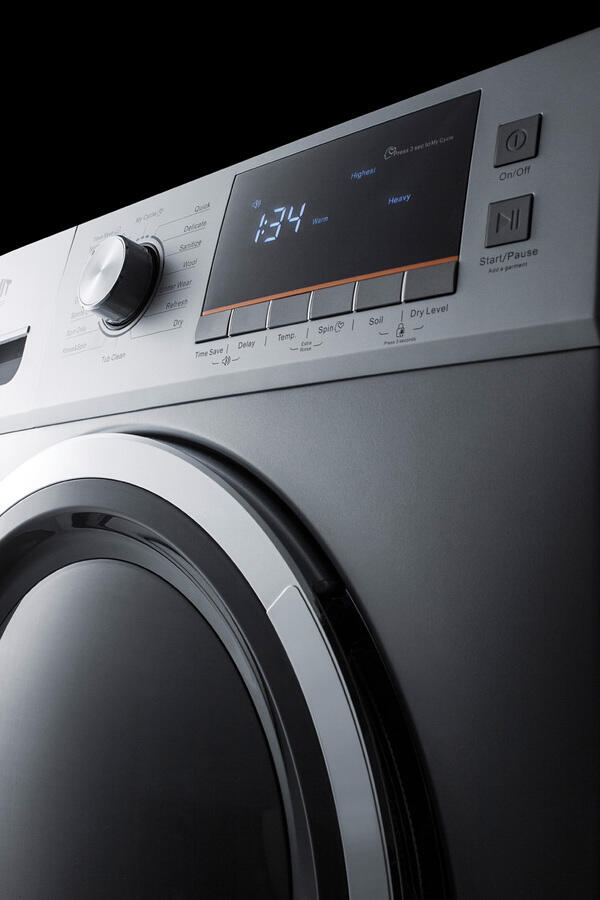 Summit SPWD2201SS 24" Wide 115V Washer/Dryer Combo For Non-Vented Use In Platinum Finish