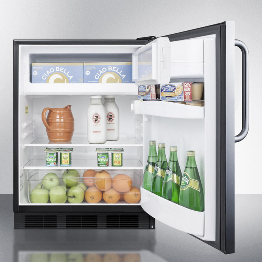 Summit CT66BCSSADA Built-In Undercounter Ada Compliant Refrigerator-Freezer For General Purpose Use, W/Dual Evaporator Cooling, Cycle Defrost, And Fully Wrapped Ss Exterior