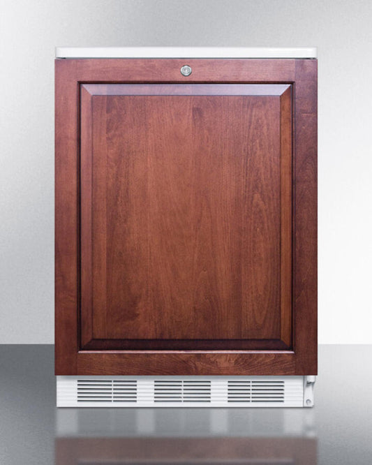 Summit FF7LBIIF Commercially Listed Built-In Undercounter All-Refrigerator For General Purpose Use, Auto Defrost W/Lock, Integrated Frame For Overlay Panels, White Cabinet