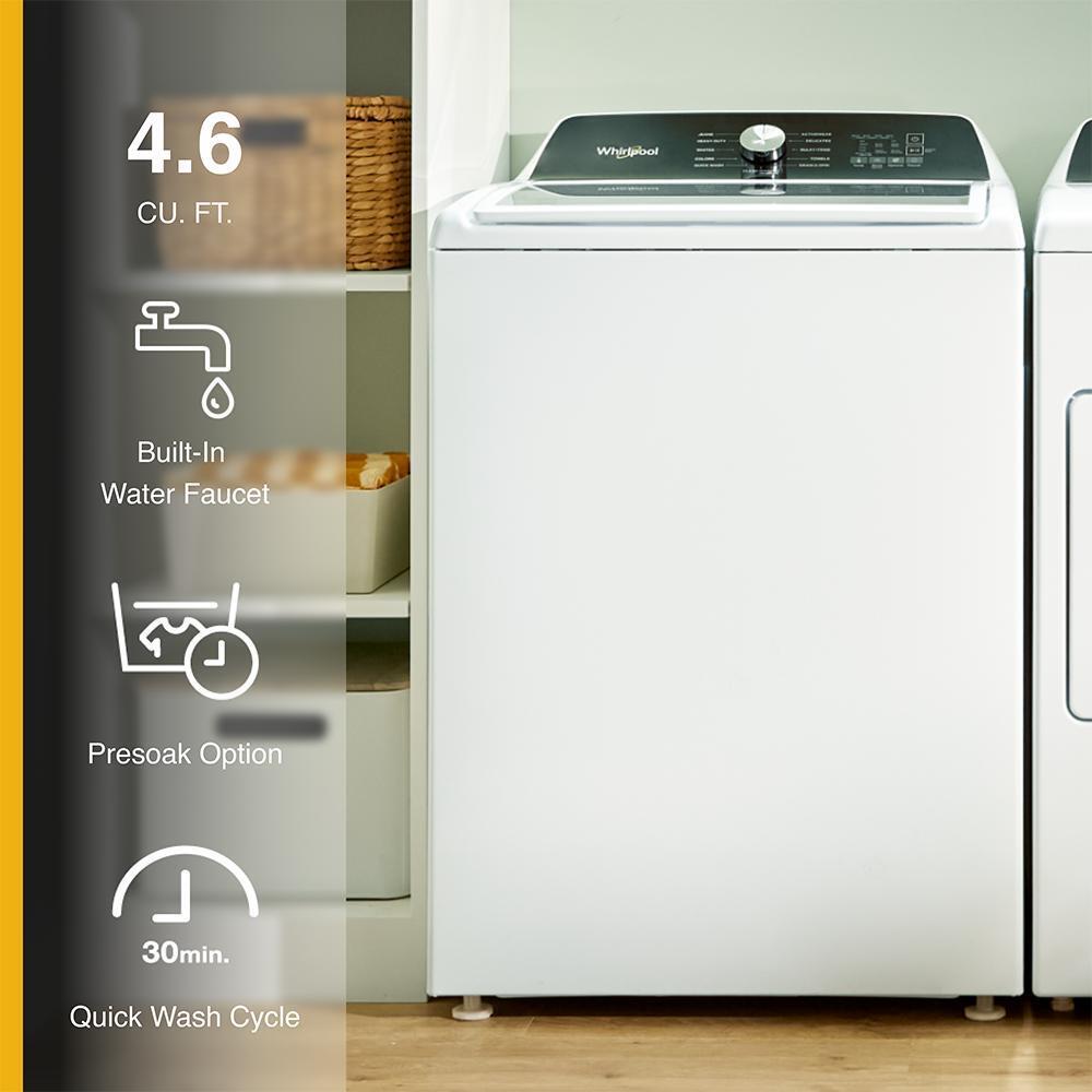 Whirlpool WTW5025SW 4.5 Cu. Ft. Top Load Agitator Washer With Built-In Faucet