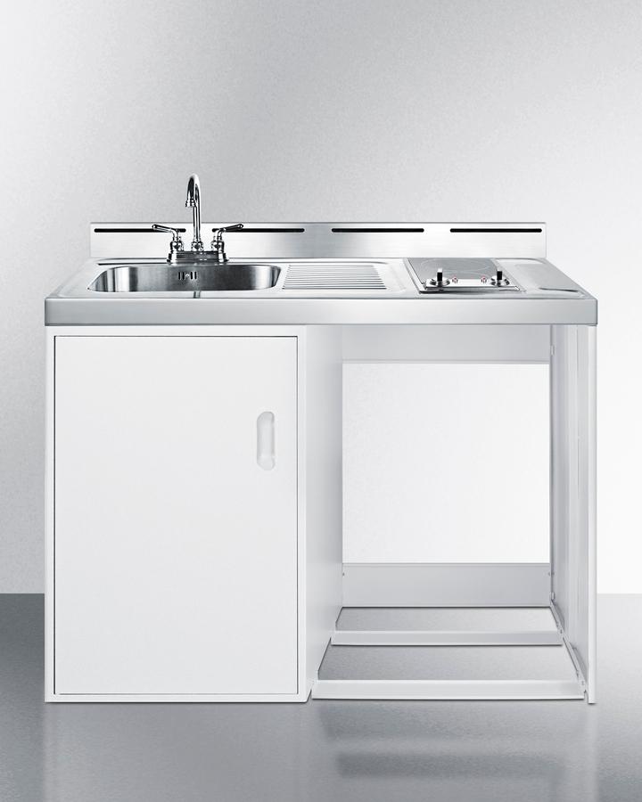 Summit C48ELGLASSNR 48" Wide All-In-One Kitchenette (Refrigerator Not Included)