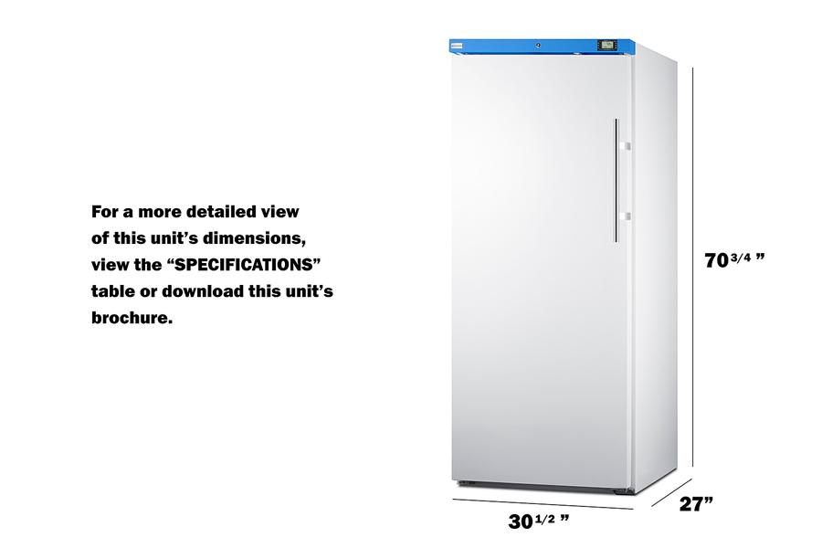 Summit URM19WLHD 18 Cu.Ft. Upright Manual Defrost Refrigerator