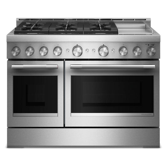 Kitchenaid KFGD948SSS Kitchenaid® 48-Inch 6 Burner Commercial-Style Gas Range With Griddle