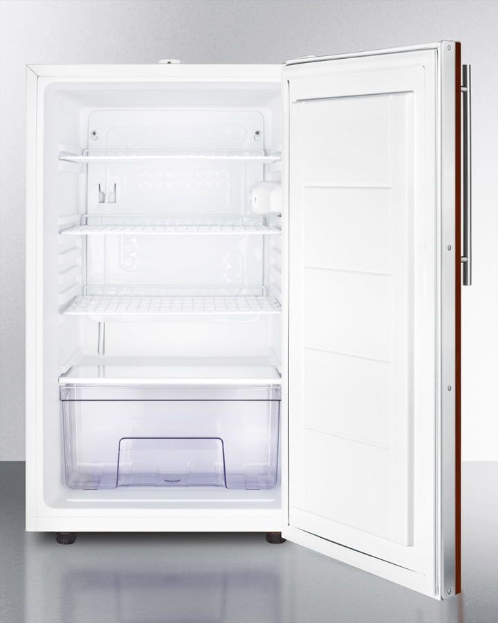 Summit FF511LBIIF 20" Wide Built-In Undercounter All-Refrigerator For General Purpose Use, Auto Defrost With A Lock And Integrated Door Frame For Full Overlay Panels