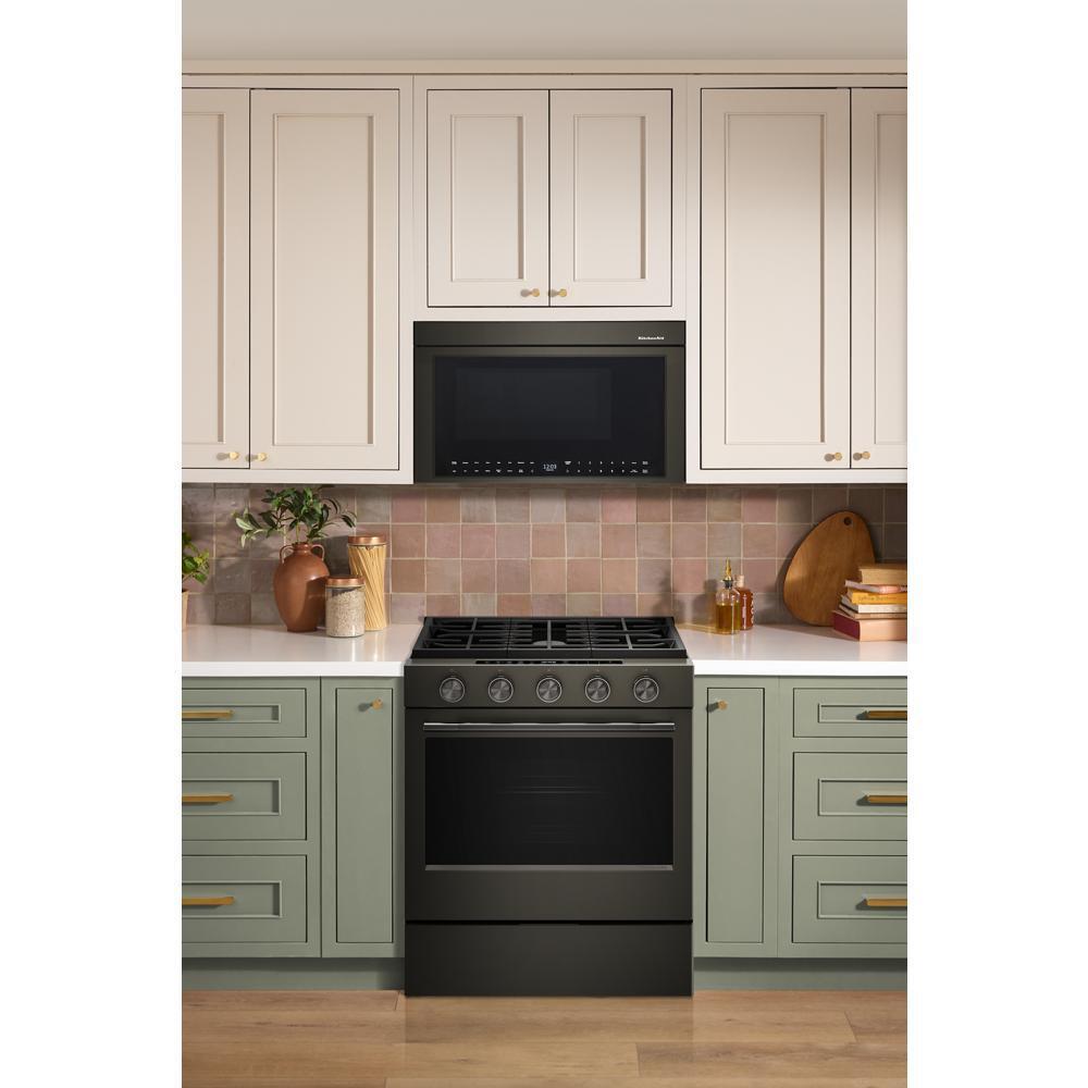 Kitchenaid KSGS530SBE 5.0 Cu. Ft. Smart Slide-In Gas Range With Convection Cooking Modes And 2-In-1 Burner