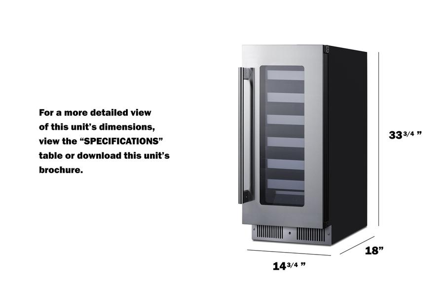 Summit SDHW1532LHD 15" Wide Built-In Wine Cellar