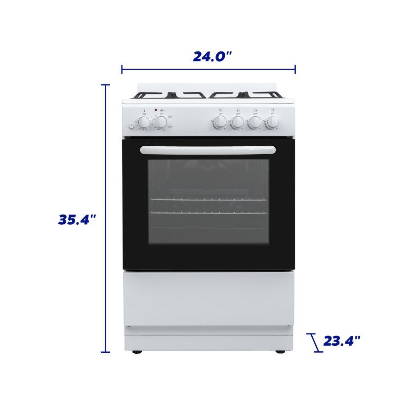 Element Appliance EGR244MCCW Element 2.4 Cu. Ft. 24 Gas Range - White (Egr244Mccw)