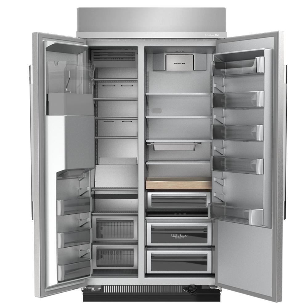 Kitchenaid KBSD736SPS 20.8 Cu. Ft. 36" Built-In Side-By-Side Refrigerator Features Exterior Water And Ice Dispenser With Measured Fill