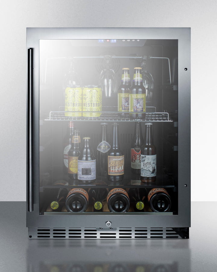 Summit SHELFKITSCR24 Stainless Steel Shelf Lets You Hang Martini Glasses & Other Stemware Inside The Scr2466
