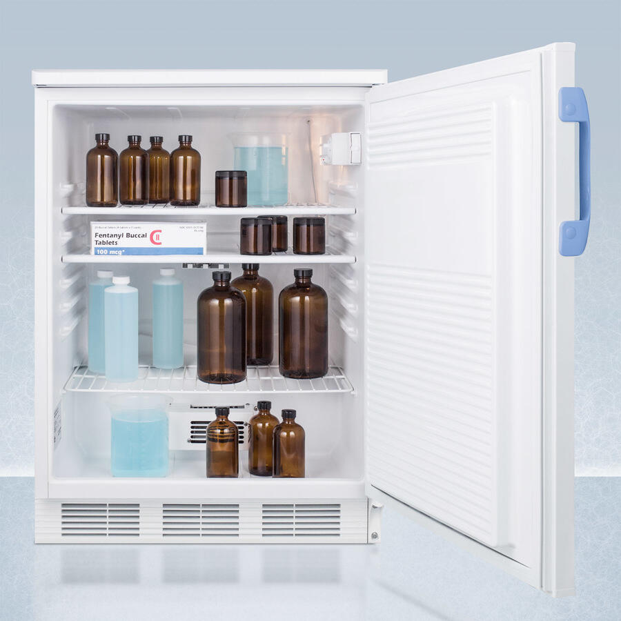 Summit FF7LBIMED2 Built-In Undercounter Auto Defrost Medical/Scientific All-Refrigerator With Front Control Panel Equipped With A Digital Thermostat And Nist Calibrated Thermometer/Alarm; Includes Front Lock, Hospital Grade Cord, And Internal Fan