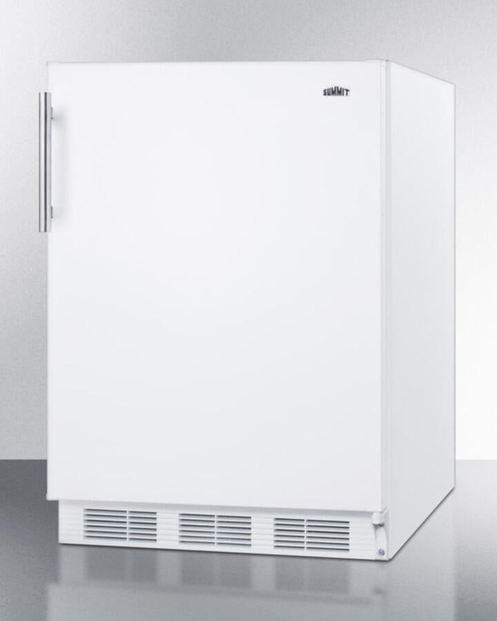 Summit CT661 Freestanding Counter Height Refrigerator-Freezer For Residential Use, Cycle Defrost With Deluxe Interior And White Finish