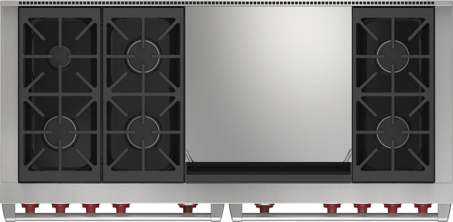 Wolf DF60650DGBKPLP 60" Dual Fuel Range - 6 Burners And Infrared Dual Griddle