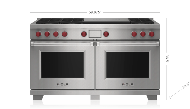 Wolf DF60650FWHP 60" Dual Fuel Range - 6 Burners And French Top